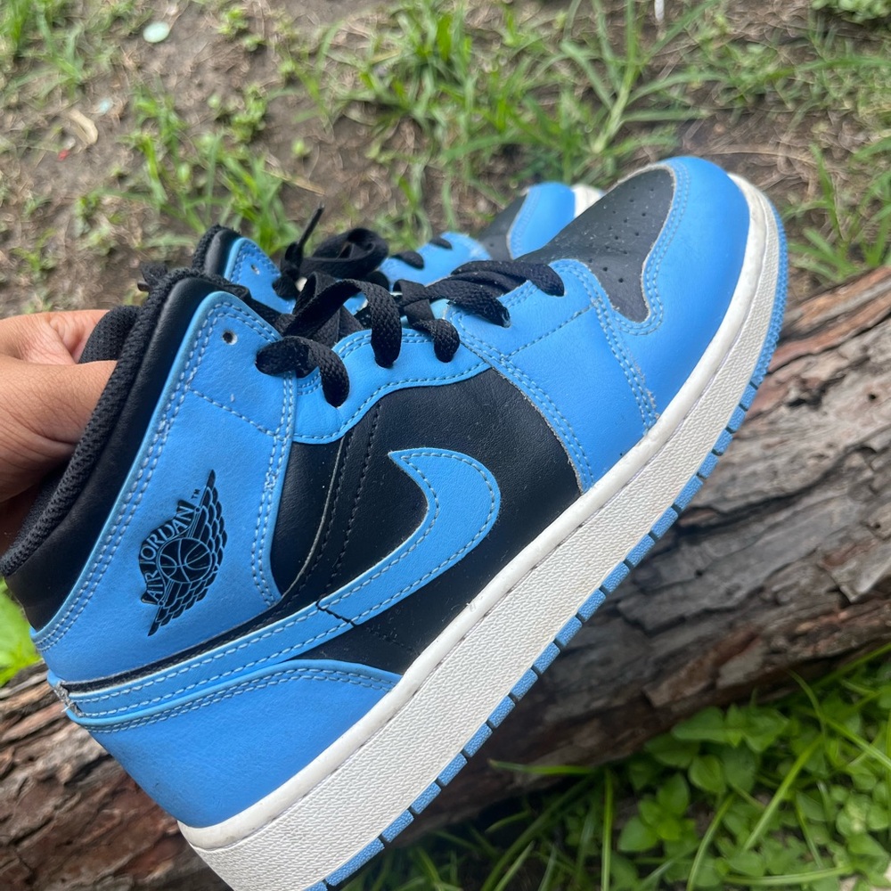 Jordan Kids' Black and Blue High-Top Sneakers